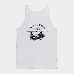 Do You Even Lift Bro Funny Helicopter Pilot Tank Top